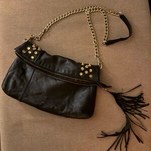 Betsey Johnson Y2K vintage real leather studded crossbody bag